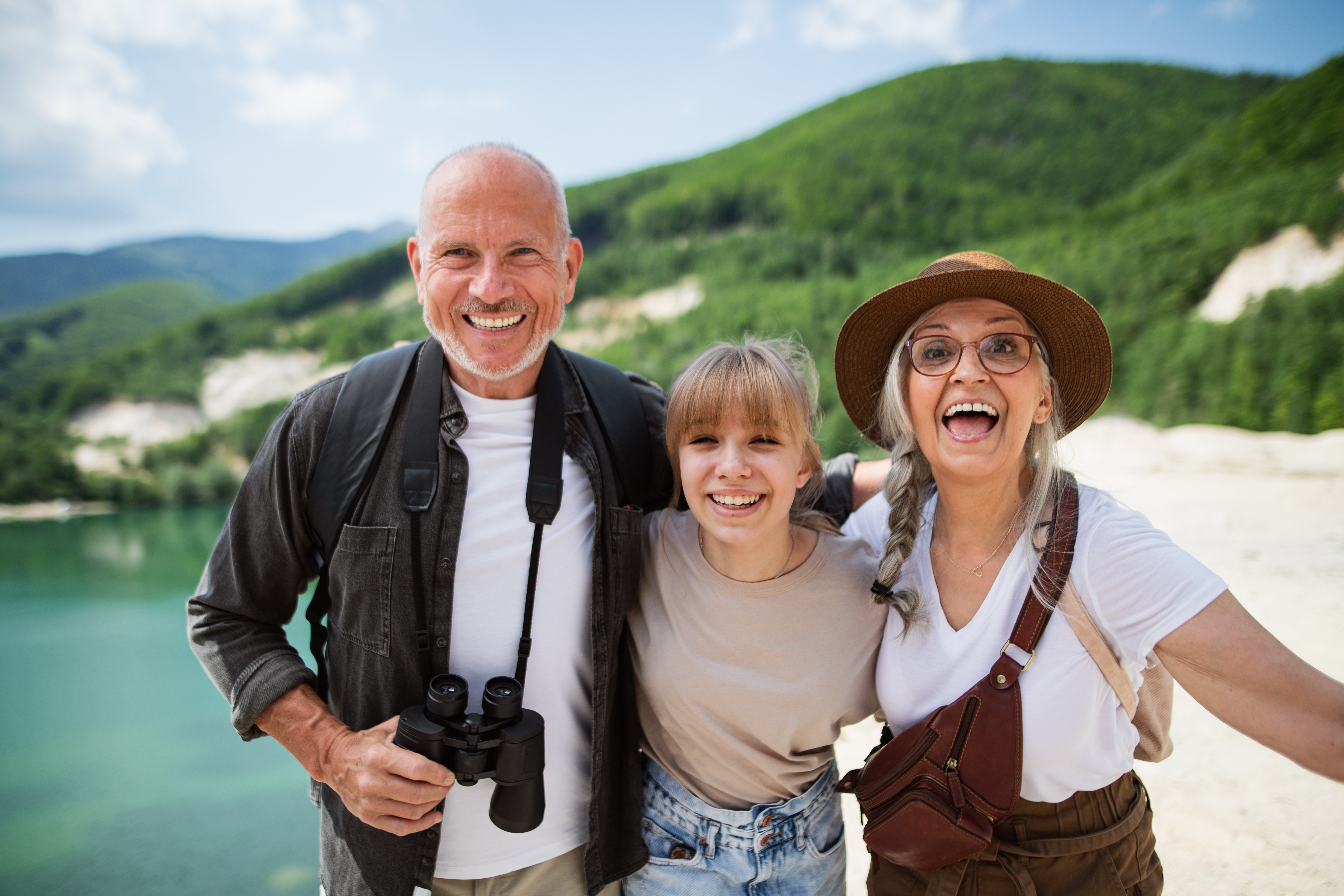 Multi-generational family enjoying vacation