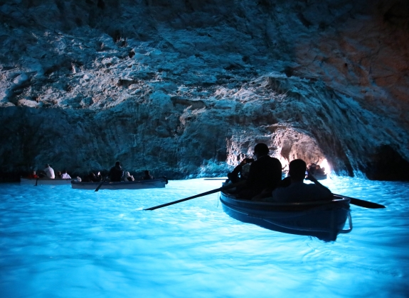 Blue Grotto on the coast of the island of Capri, Italy