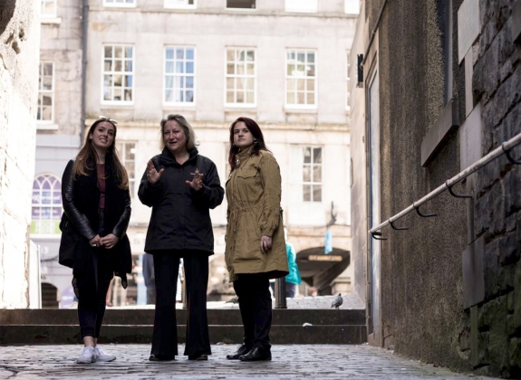 women on a walking tour in scotland