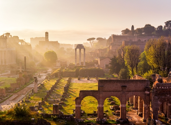 Roman Forum. Image of Roman Forum in Rome, Italy during sunrise.