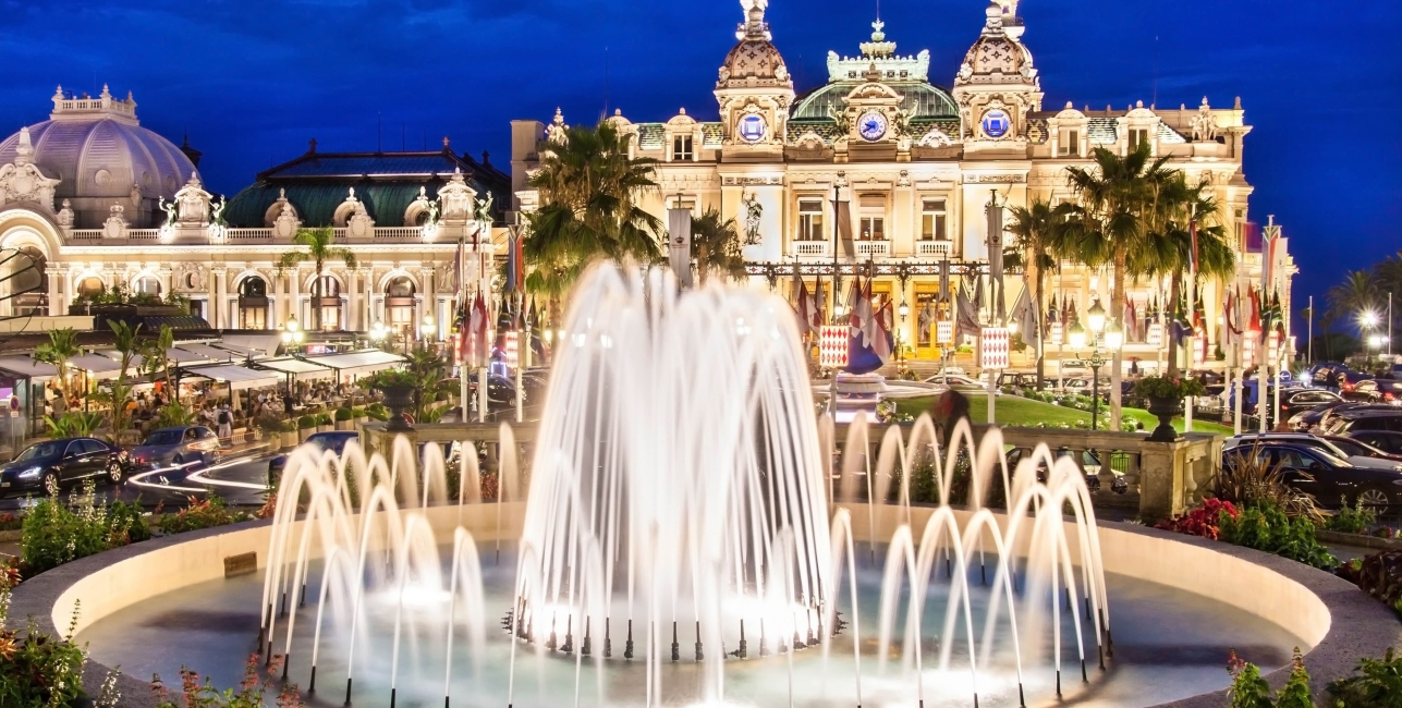 Monaco, France fountain in the French Riviera