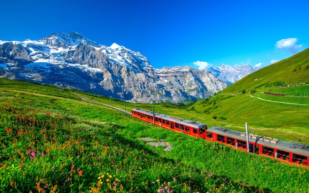 Bernese Alps seen from Kleine Scheidegg, Switzerland