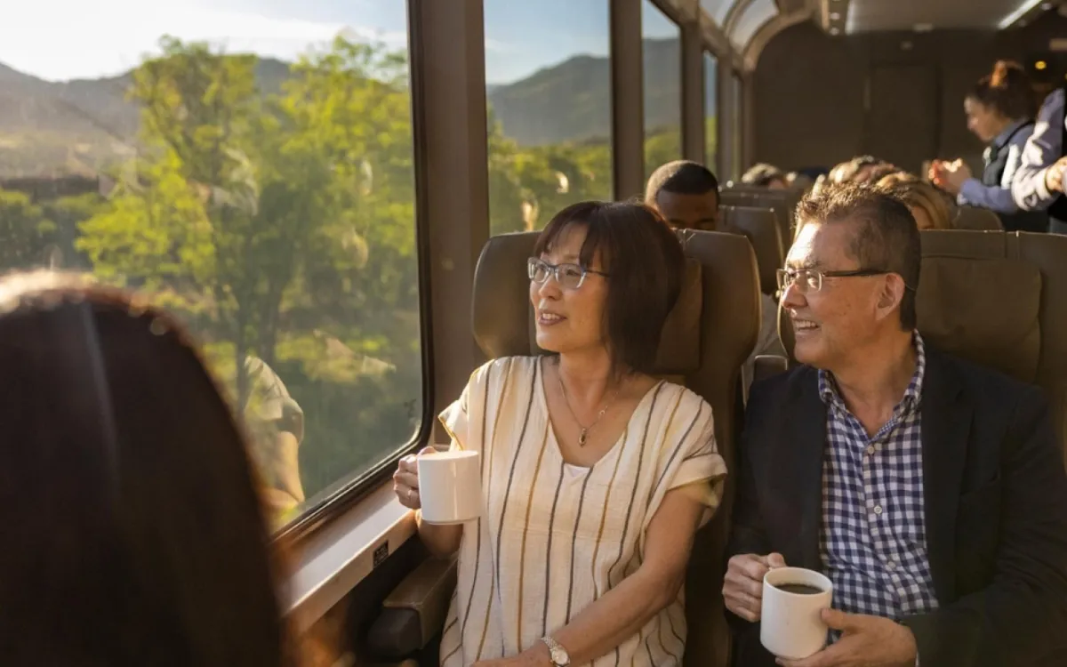 Guests on Rocky Mountaineer's Canyon Spirit Train 