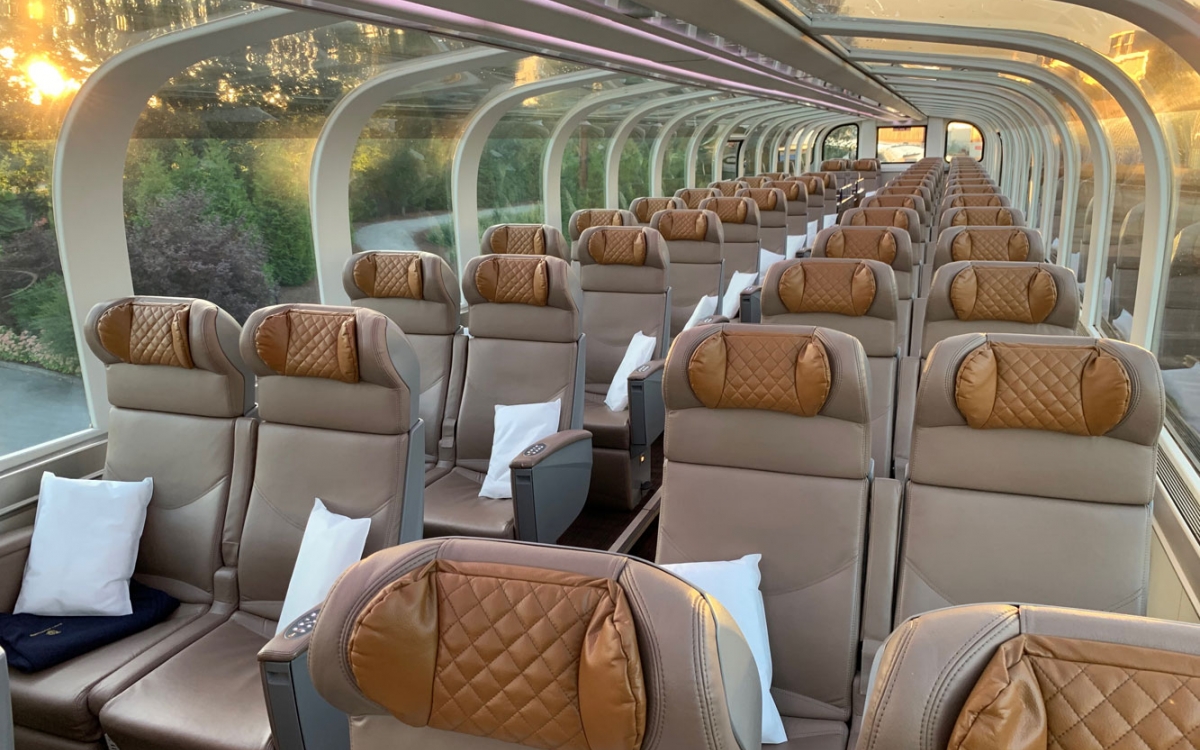 Rocky Mountaineer's seating for Gold Leaf Service