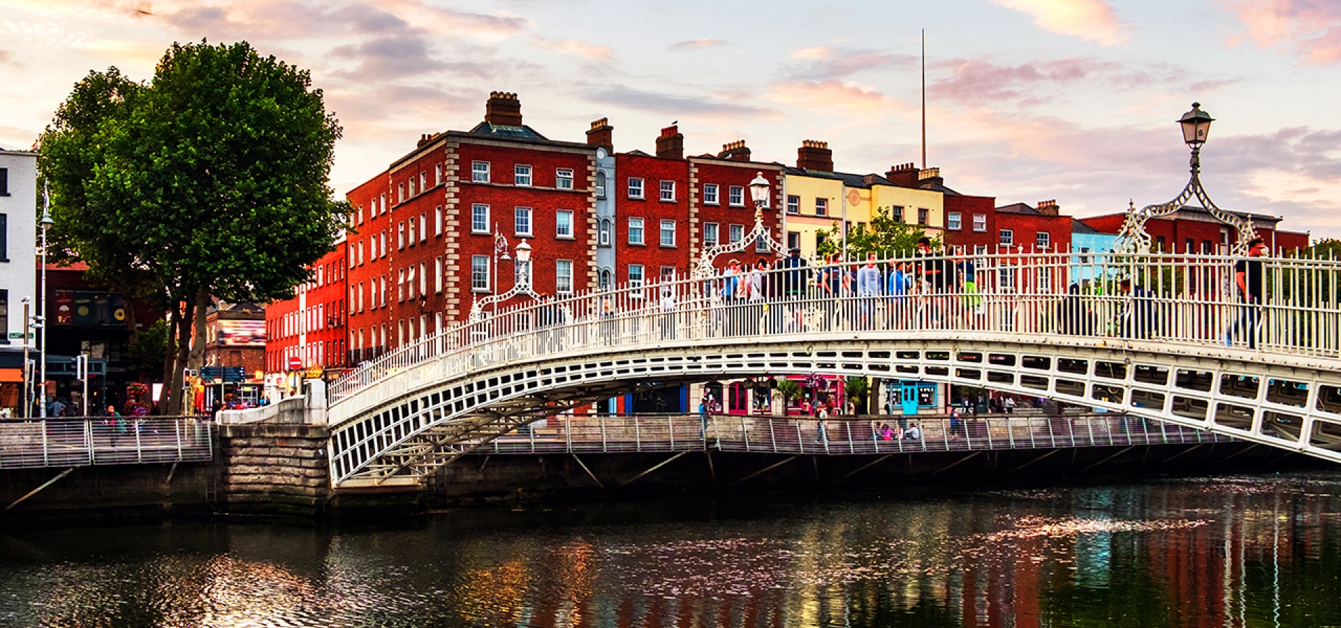 Dublin Dublin, Ireland city view by a bridge