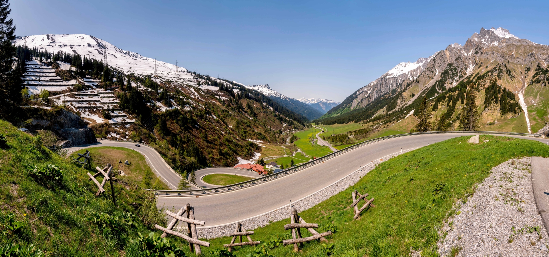 Arlberg pass road in austria