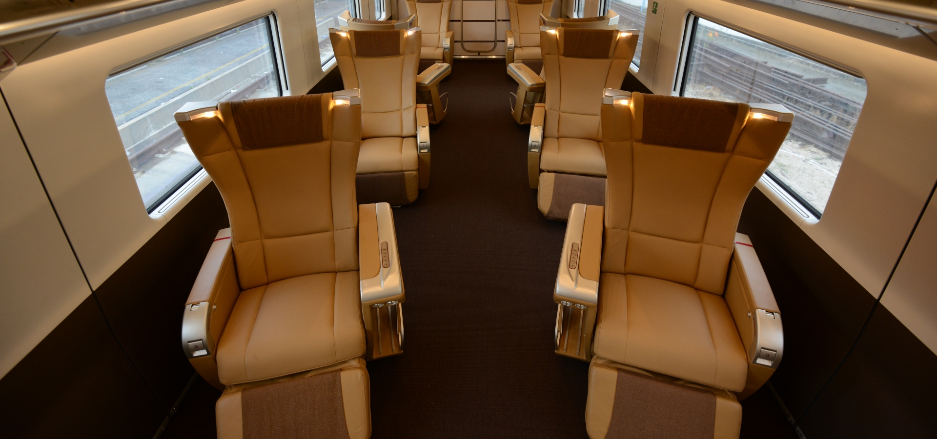 An executive train carriage ahead of boarding