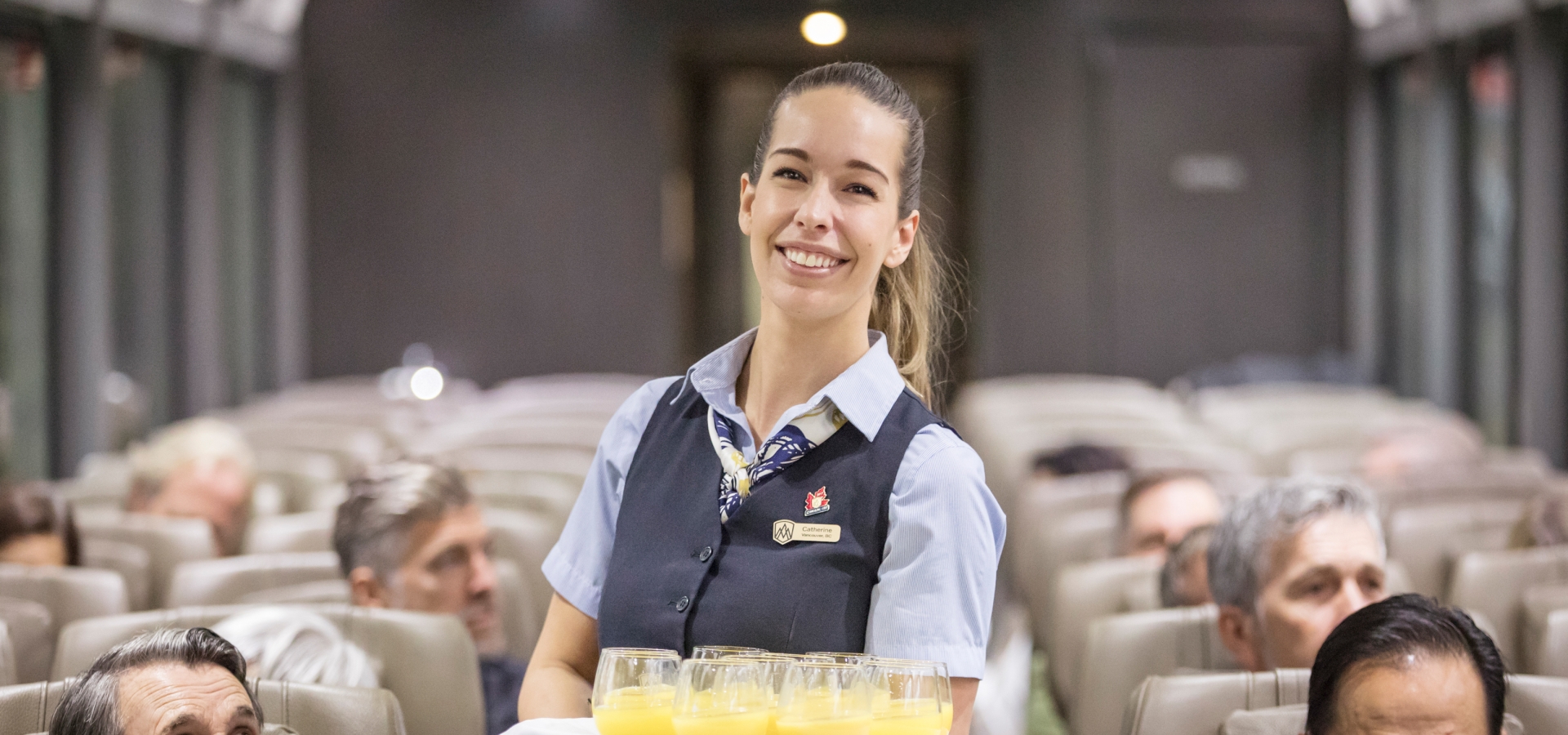 Rocky Mountaineer's hostess for Silver Leaf Service