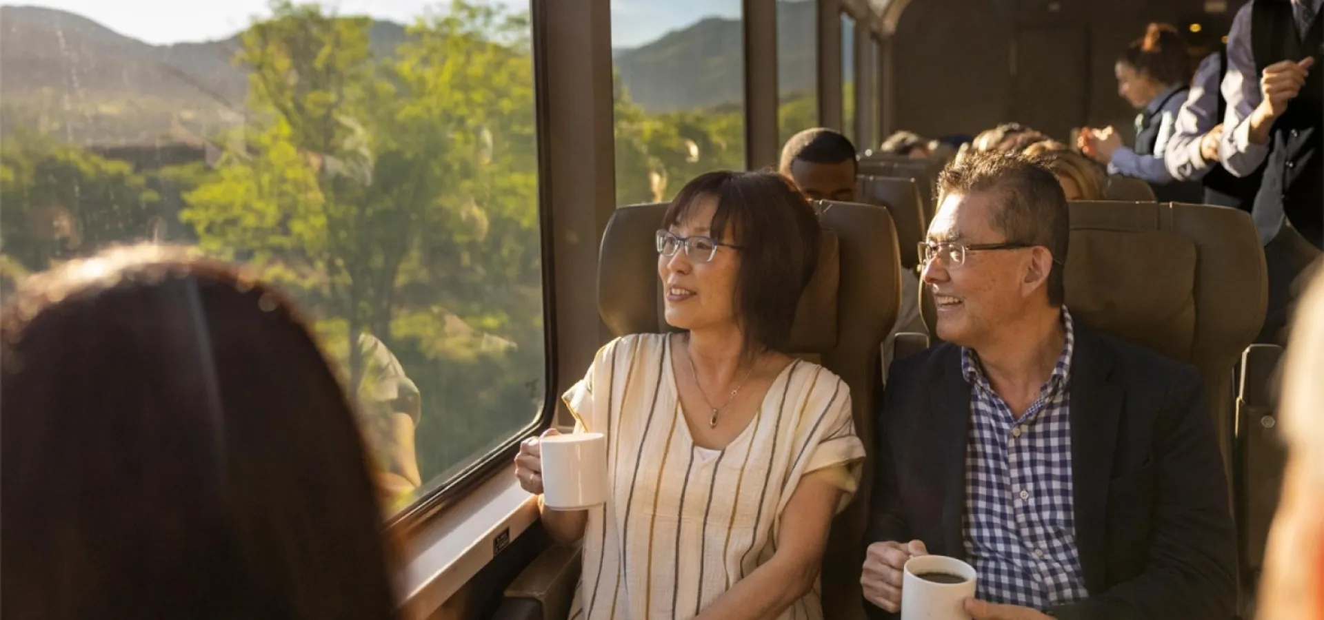 Guests on Rocky Mountaineer's Canyon Spirit Train 