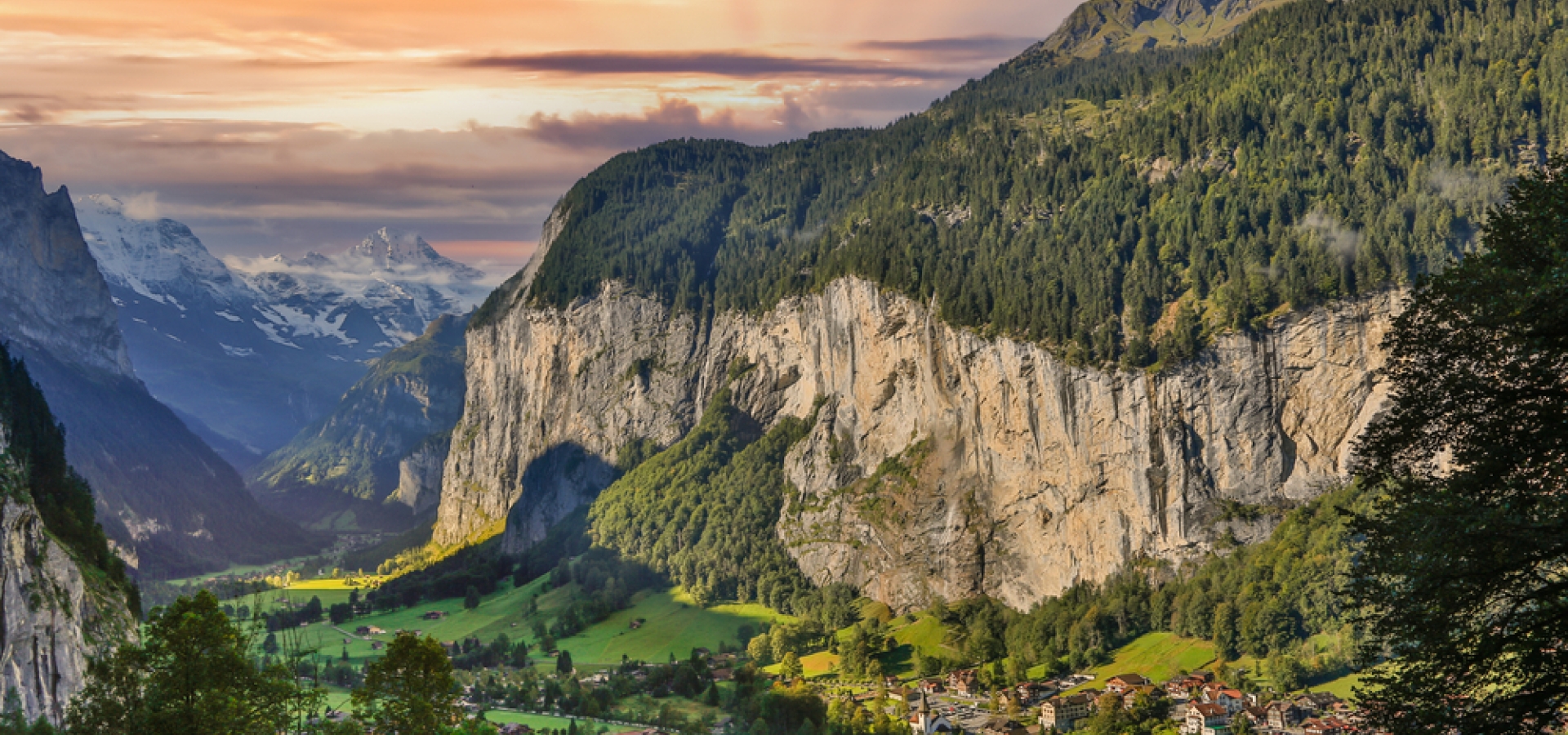 Wengen Switzerland sunset view