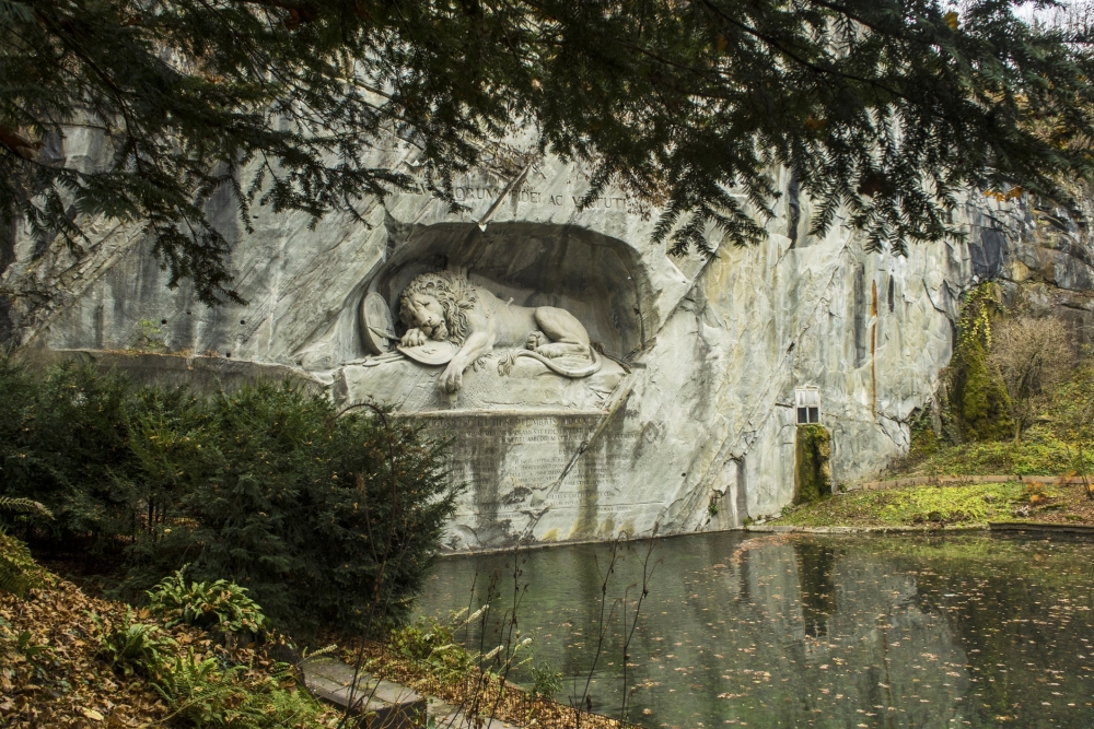 The Dying Lion Statue in Lucerne, Switzerland