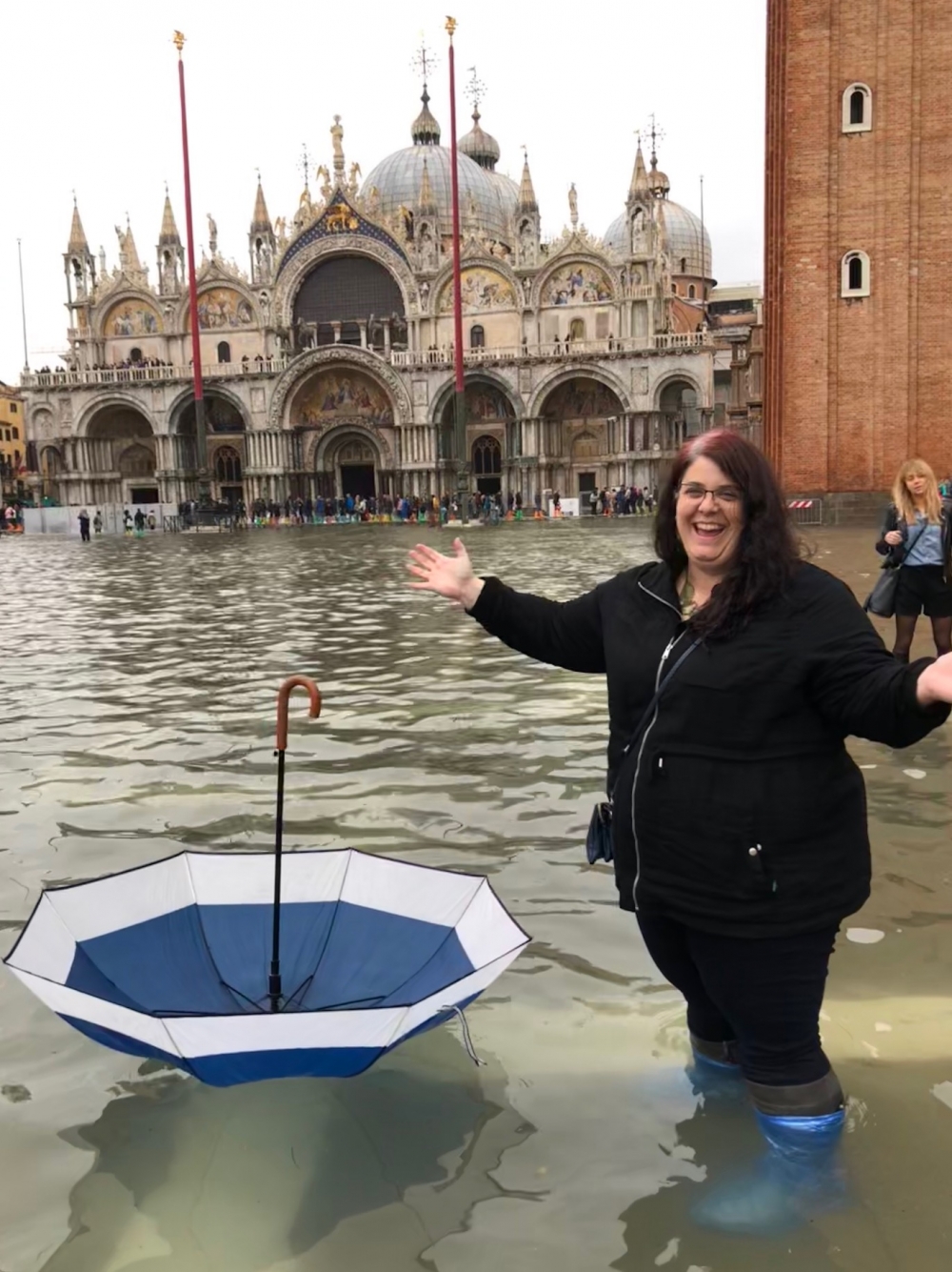 careers-colleen-Flooded St Marks escaping umbrella