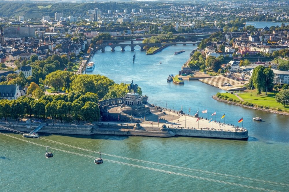 Aerial view of Koblenz, Germany
