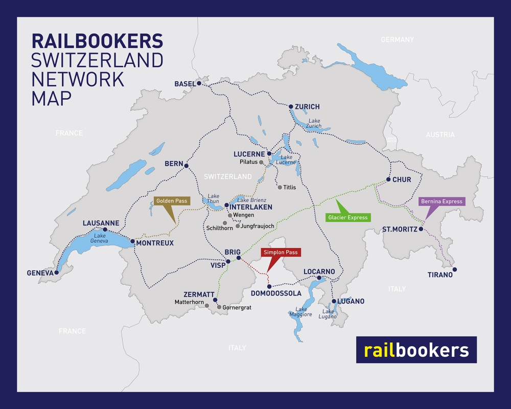 Switzerland Network Map Switzerland Network Map
