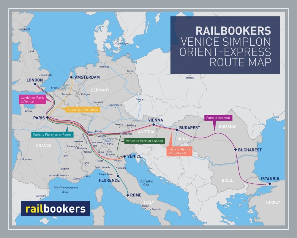 Venice Simplon-Orient-Express Route Map Venice Simplon-Orient-Express Route Map