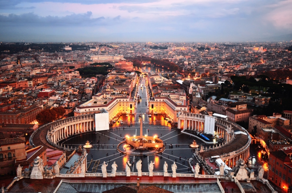 St. Peter's Square, Rome at sunset