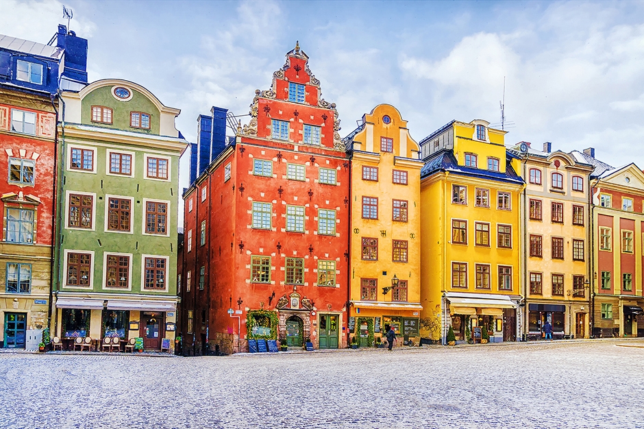 Colorful buildings in Scandinavia