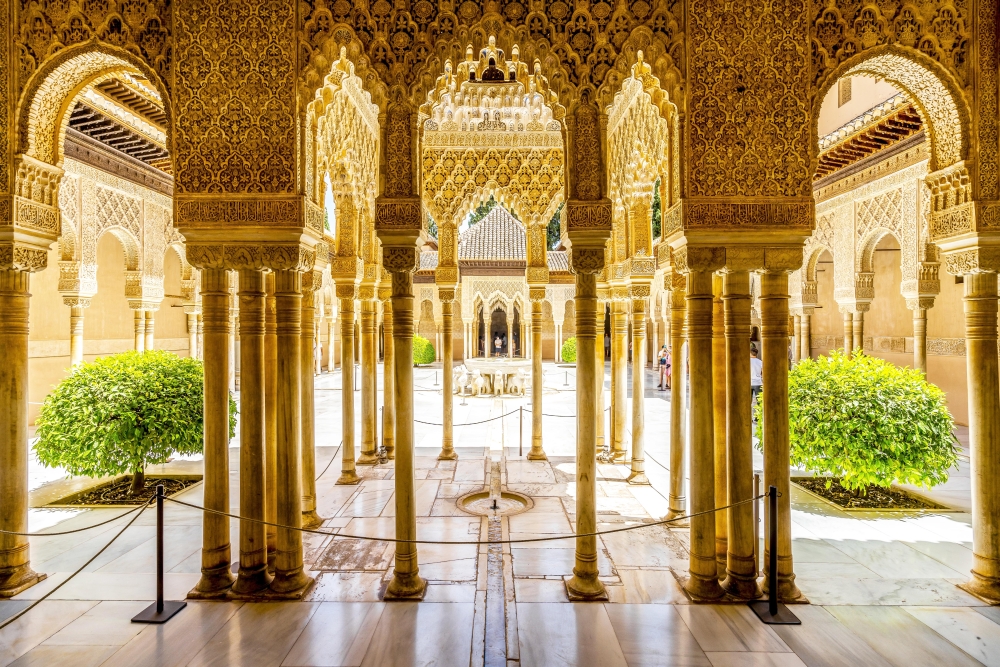 Court of the Lions Nasrid Palaces of Alhambra palace complex, Granada, Spain