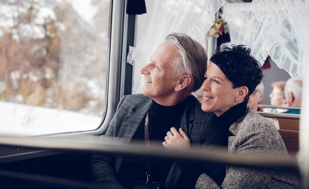 NostalChic Class onboard the Gornergrat cogwheel train